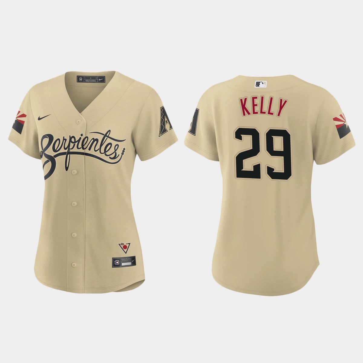 Women Arizona Diamondbacks Merrill Kelly Gold City Connect  Jersey