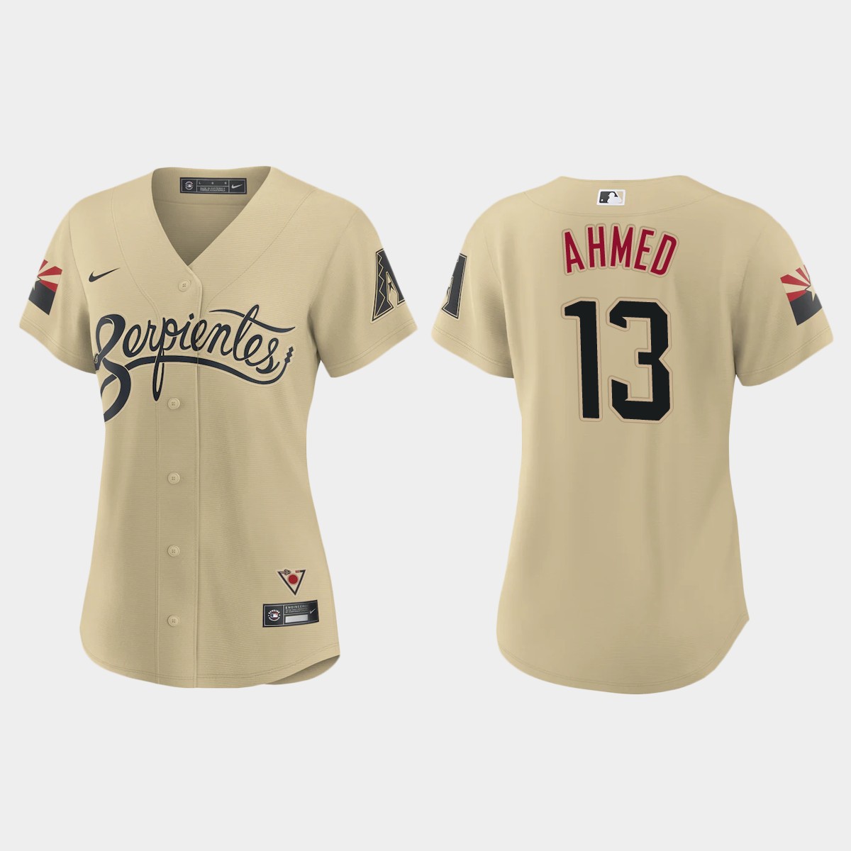 Women Arizona Diamondbacks Nick Ahmed Gold 2021 City Connect  Jersey