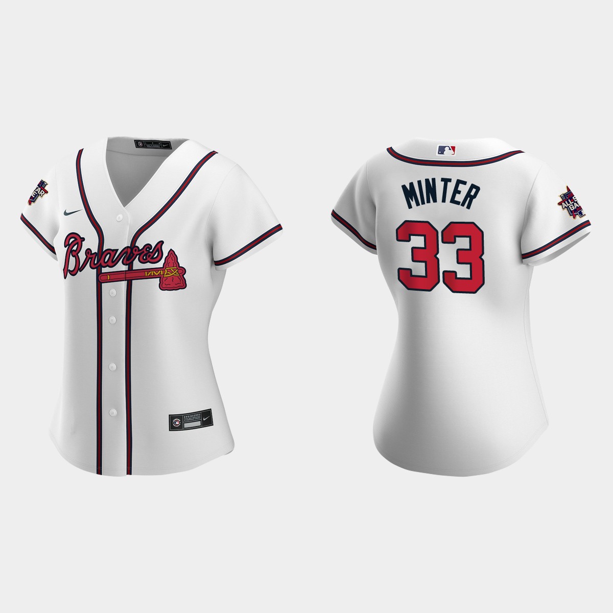 Women Atlanta Braves A.J. Minter White 2021 MLB All-Star Game  Jersey