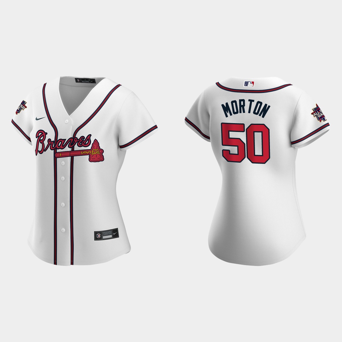 Women Atlanta Braves Charlie Morton White 2021 MLB All-Star Game  Jersey