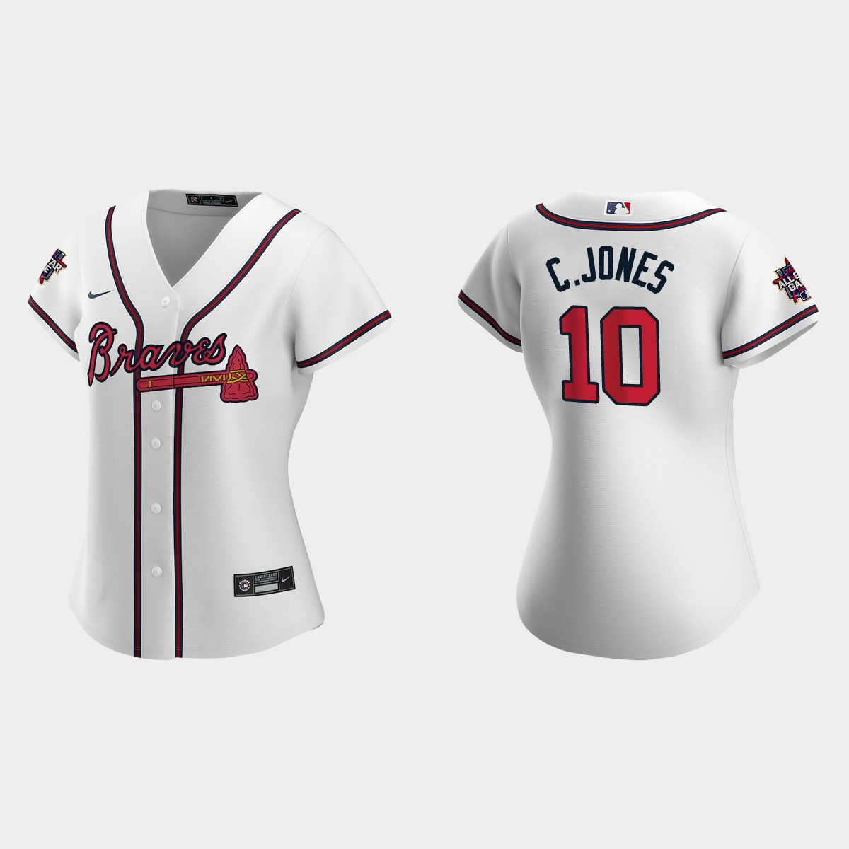 Women Atlanta Braves Chipper Jones White 2021 MLB All-Star Game  Jersey