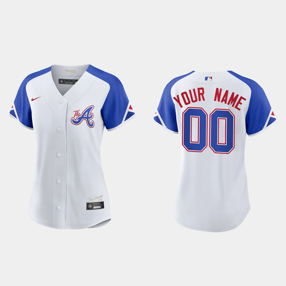 Women Atlanta Braves Custom White 2023 City Connect  Jersey