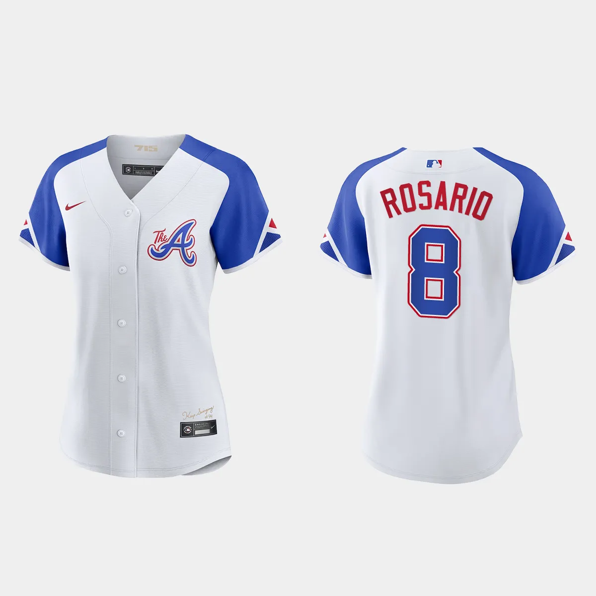Women Atlanta Braves Eddie Rosario White 2023 City Connect  Jersey