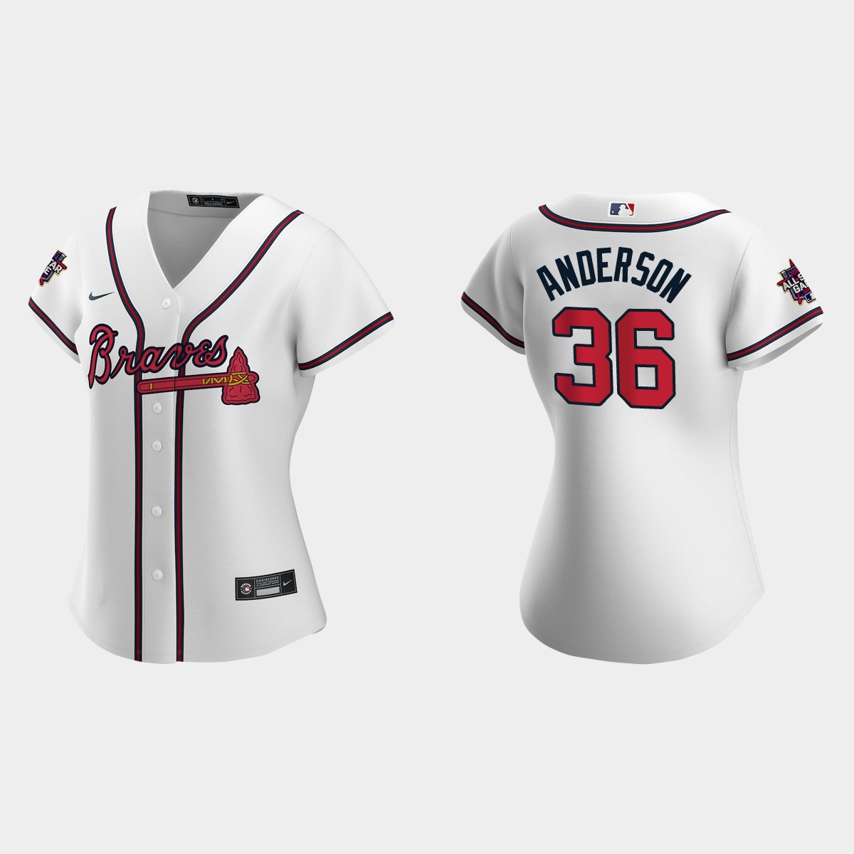 Women Atlanta Braves Ian Anderson White 2021 MLB All-Star Game  Jersey