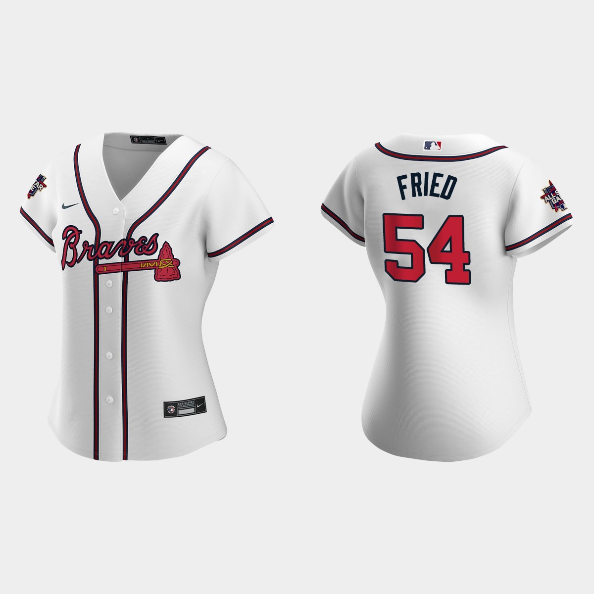 Women Atlanta Braves Max Fried White 2021 MLB All-Star Game  Jersey