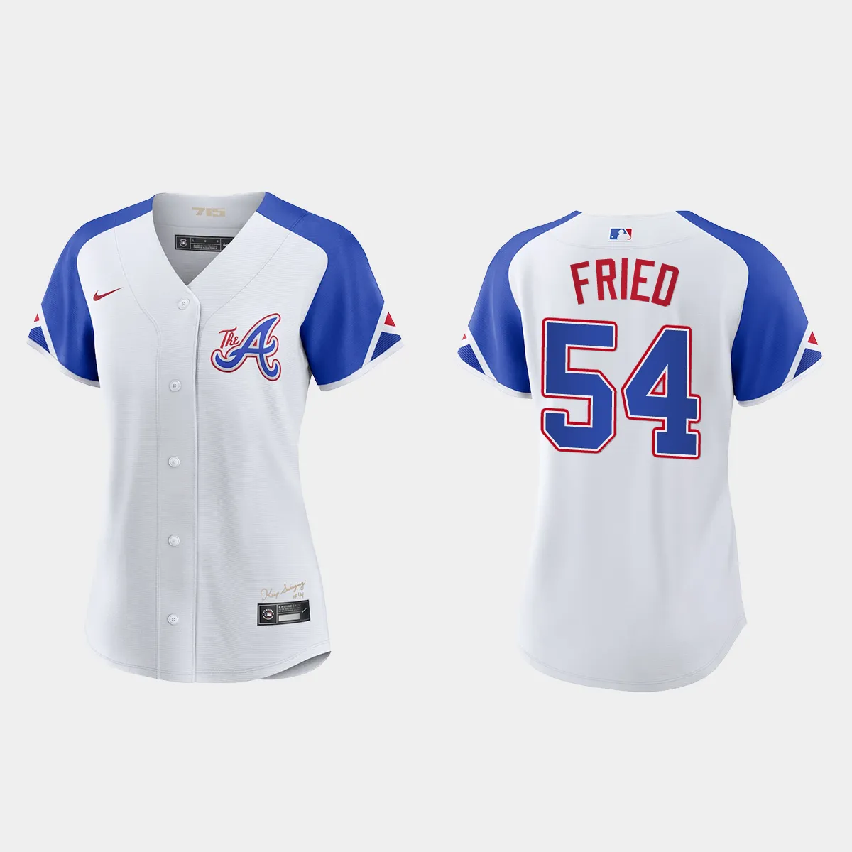 Women Atlanta Braves Max Fried White 2023 City Connect  Jersey