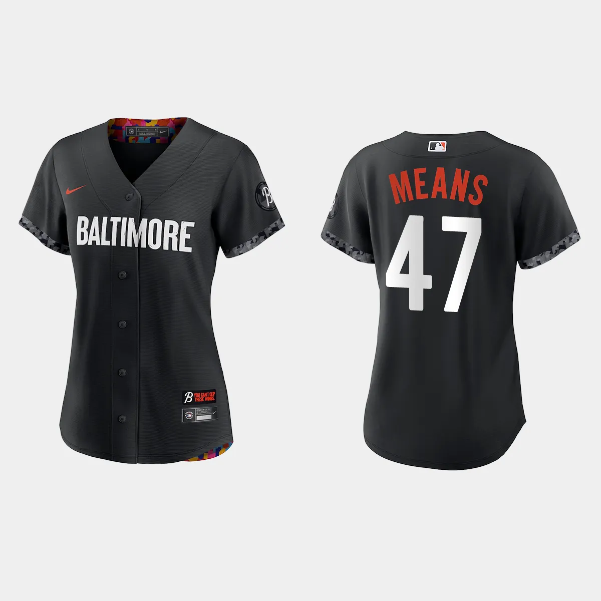 Women Baltimore Orioles John Means Black 2023 City Connect  Jersey