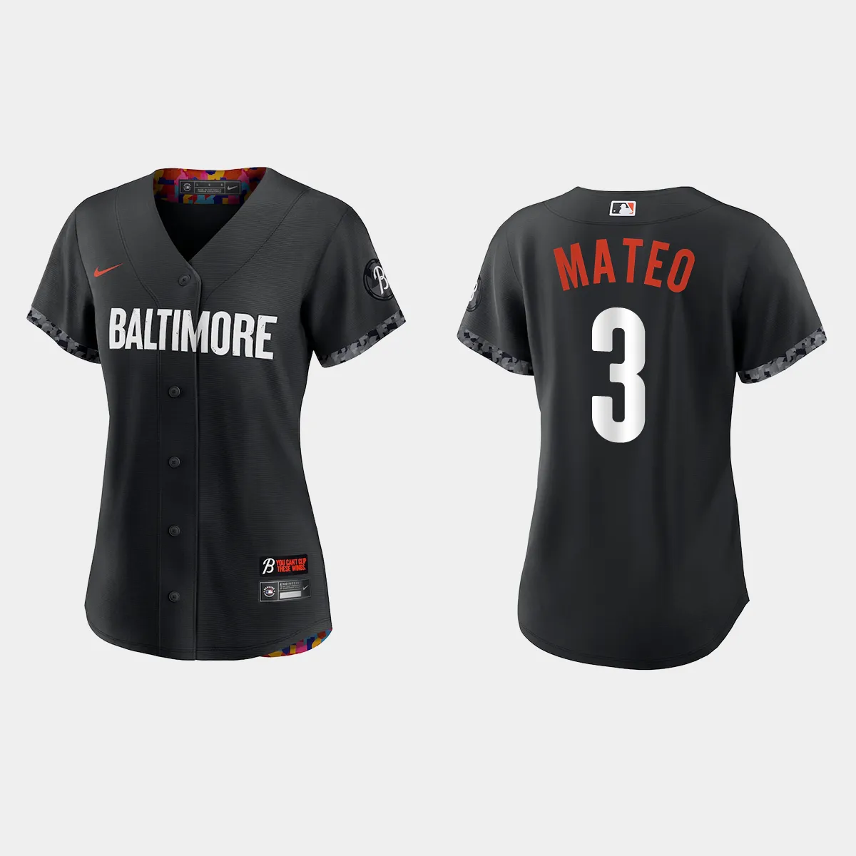 Women Baltimore Orioles Jorge Mateo Black 2023 City Connect  Jersey