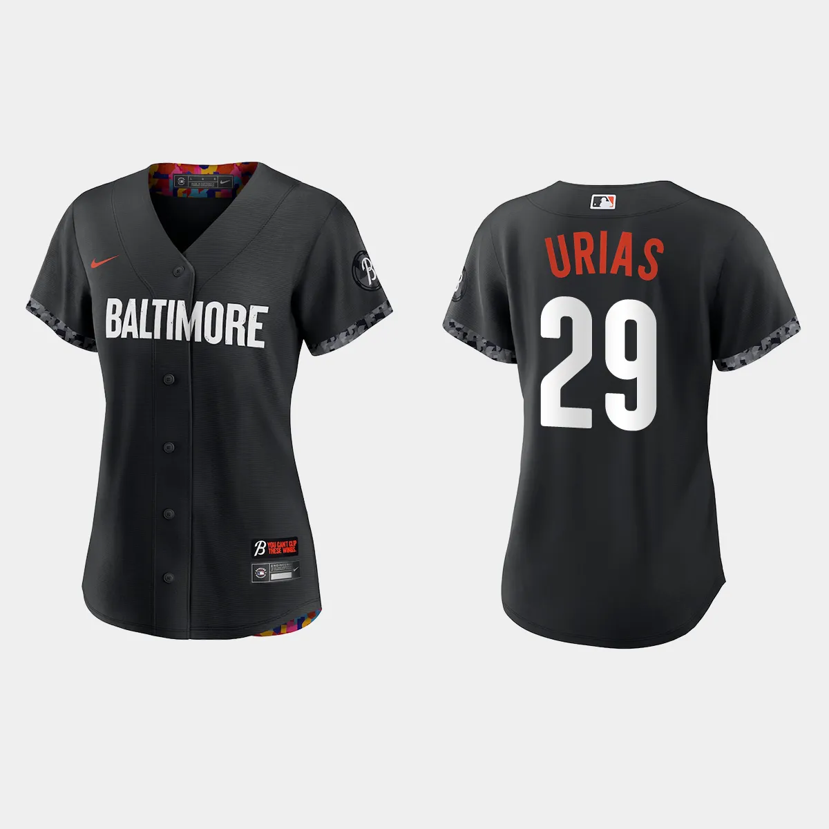 Women Baltimore Orioles Ramon Urias Black 2023 City Connect  Jersey
