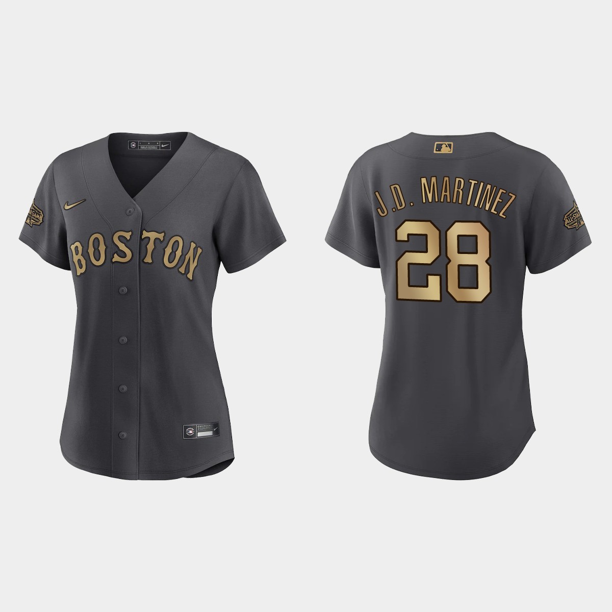 Women Boston Red Sox J.D. Martinez Charcoal 2022 MLB All-Star Game  Jersey