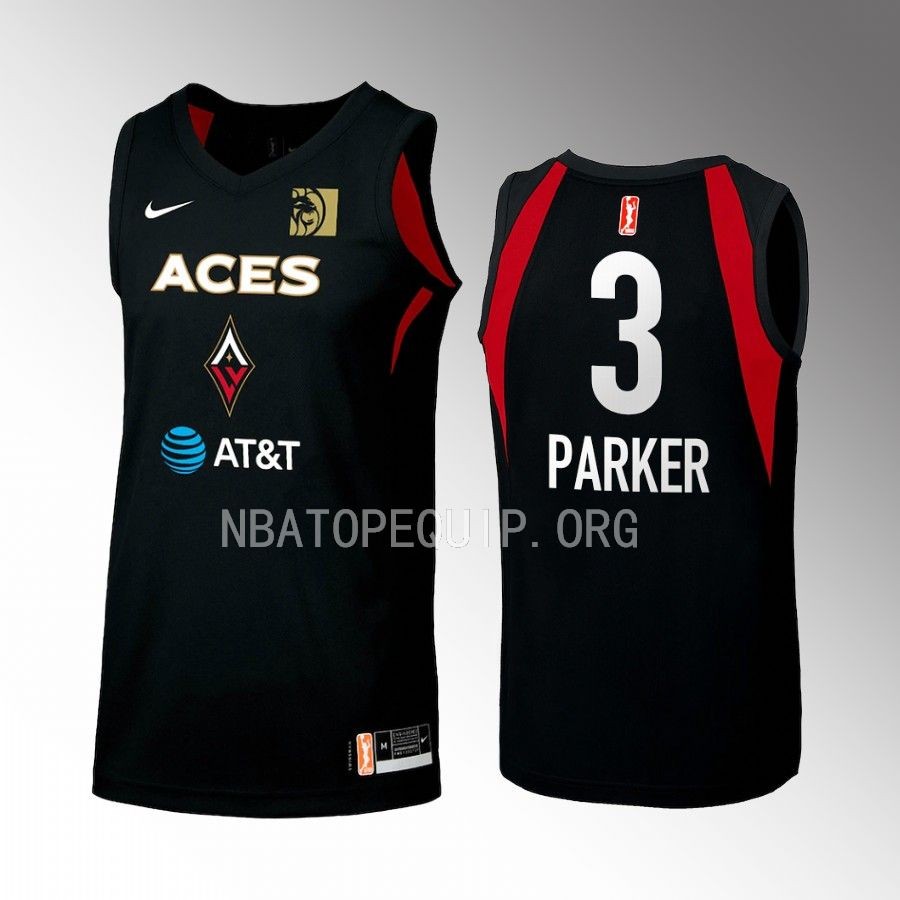 Women Candace Parker Las Vegas Aces 2x WNBA MVP Black Jersey Primary WNBA