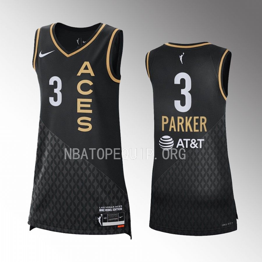 Women Candace Parker Las Vegas Aces Rebel Edition Black Jersey Victory WNBA