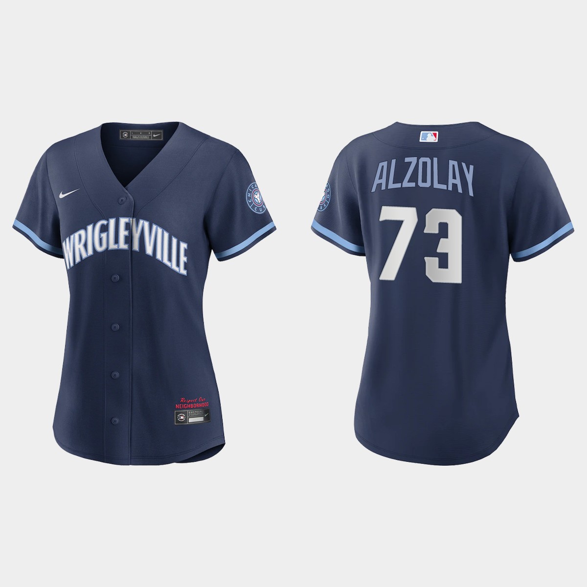 Women Chicago Cubs Adbert Alzolay Navy 2021 City Connect  Jersey
