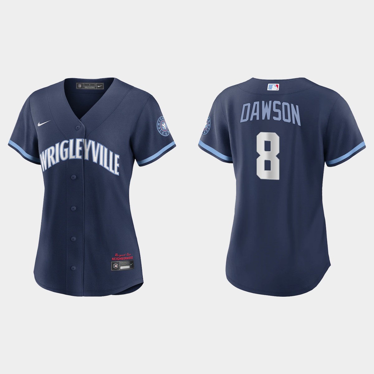Women Chicago Cubs Andre Dawson Navy 2021 City Connect  Jersey