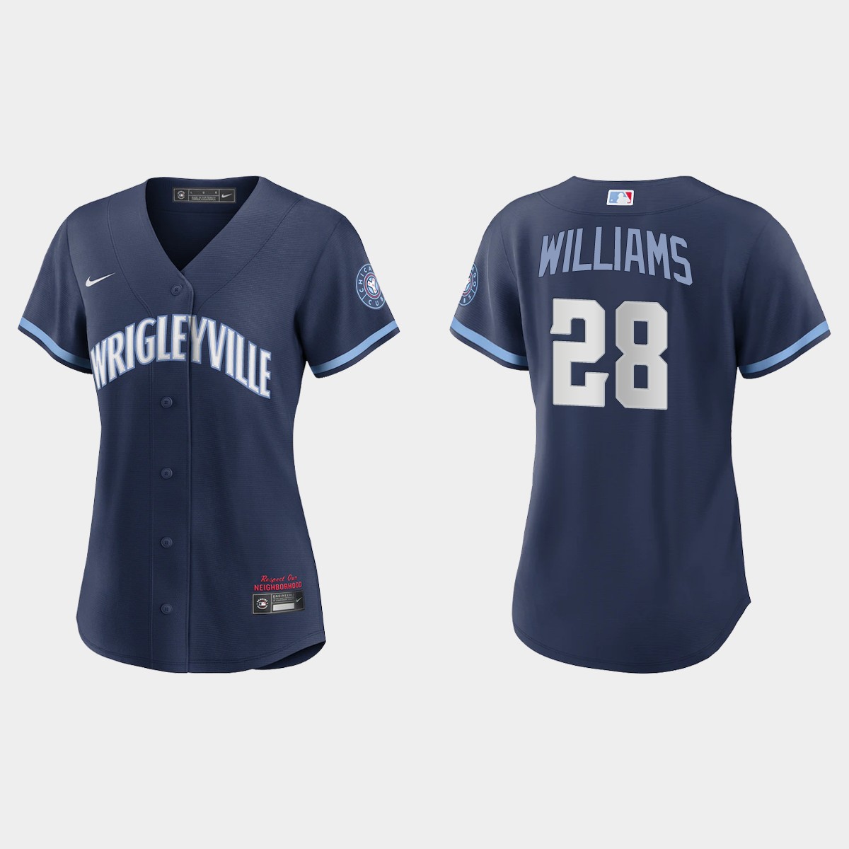 Women Chicago Cubs Mitch Williams Navy 2021 City Connect  Jersey