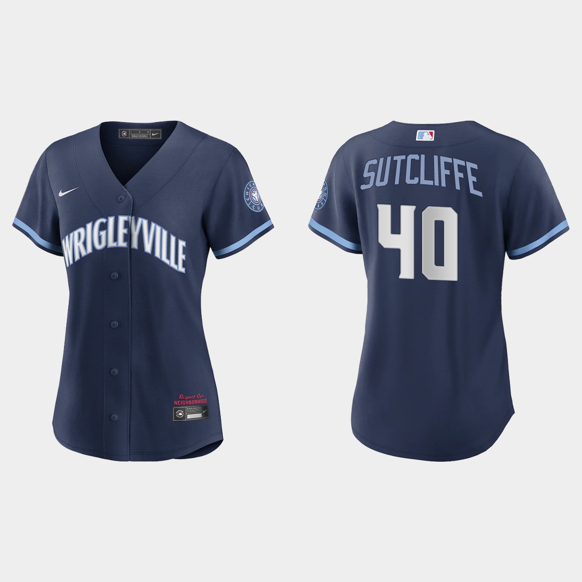 Women Chicago Cubs Rick Sutcliffe Navy 2021 City Connect  Jersey