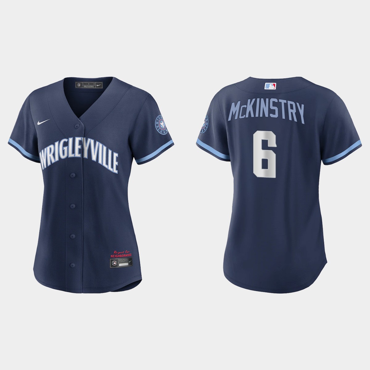 Women Chicago Cubs Zach McKinstry Navy City Connect  Jersey