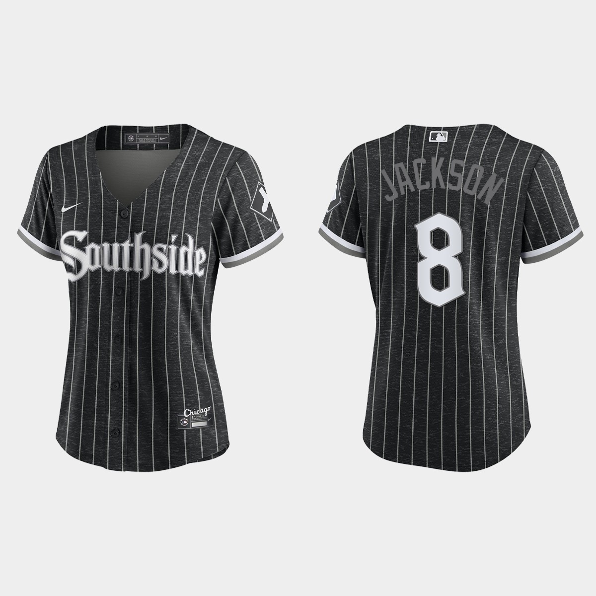 Women Chicago White Sox Bo Jackson Black 2021 City Connect  Jersey