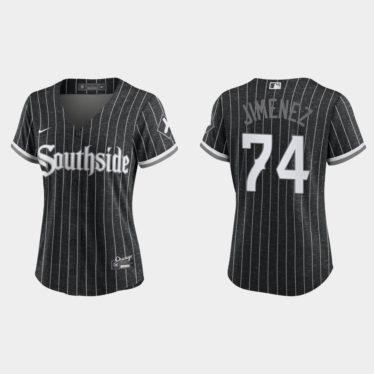 Women Chicago White Sox Eloy Jimenez Black 2021 City Connect  Jersey