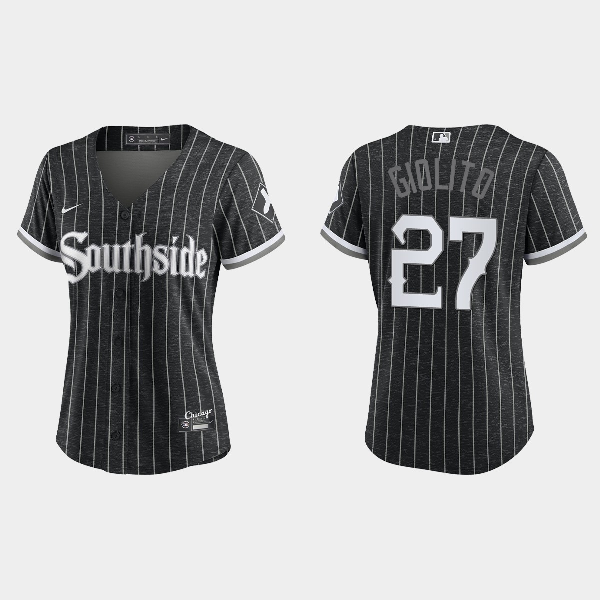 Women Chicago White Sox Lucas Giolito Black 2021 City Connect  Jersey