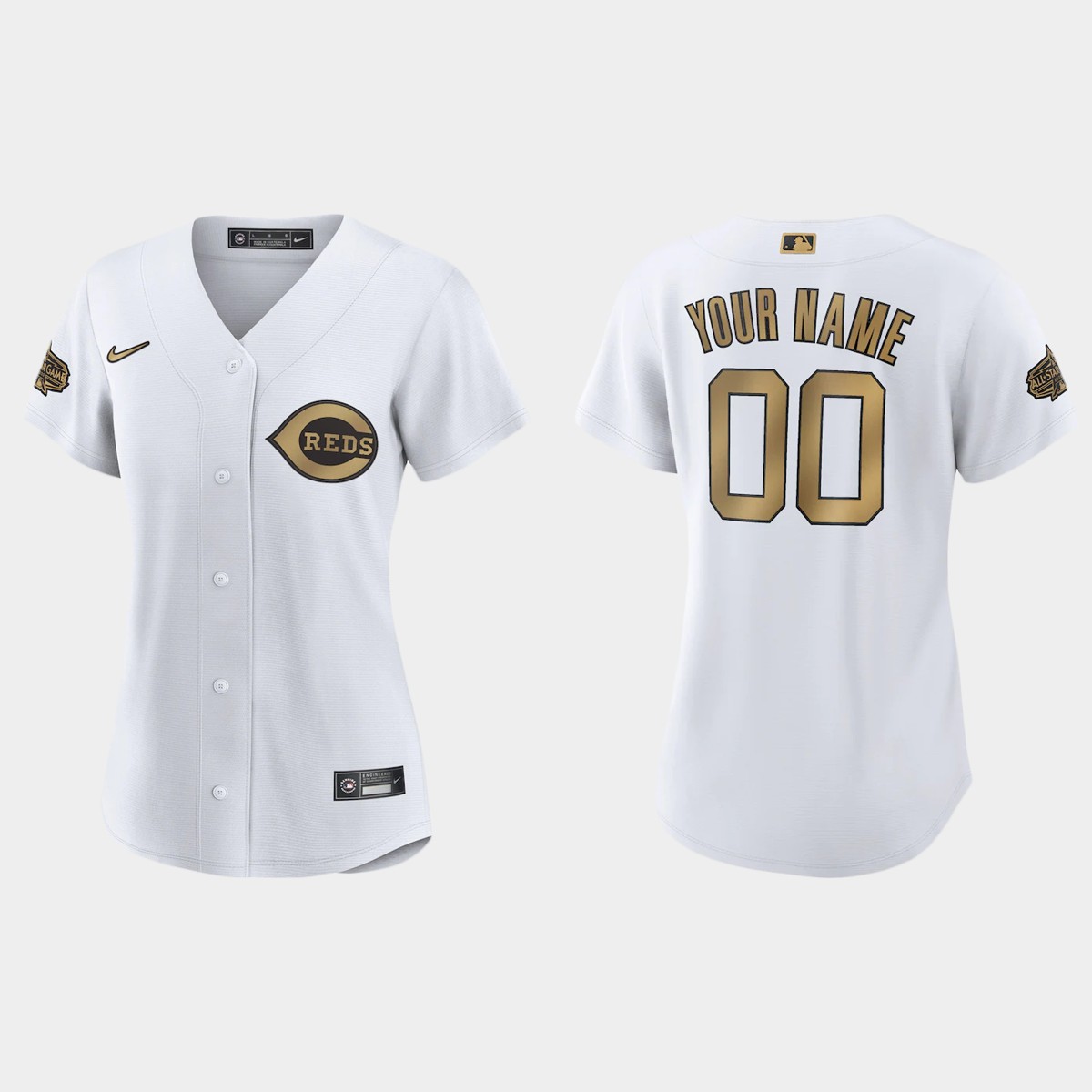 Women Cincinnati Reds Custom White 2022 MLB All-Star Game  Jersey