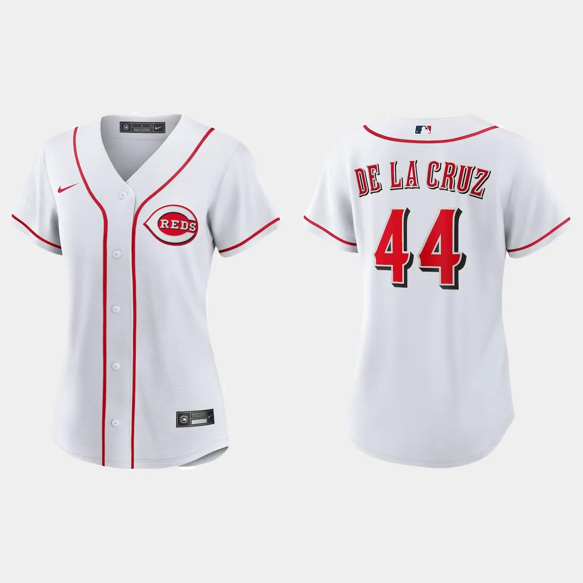 Women Cincinnati Reds Elly De La Cruz White  Home Jersey