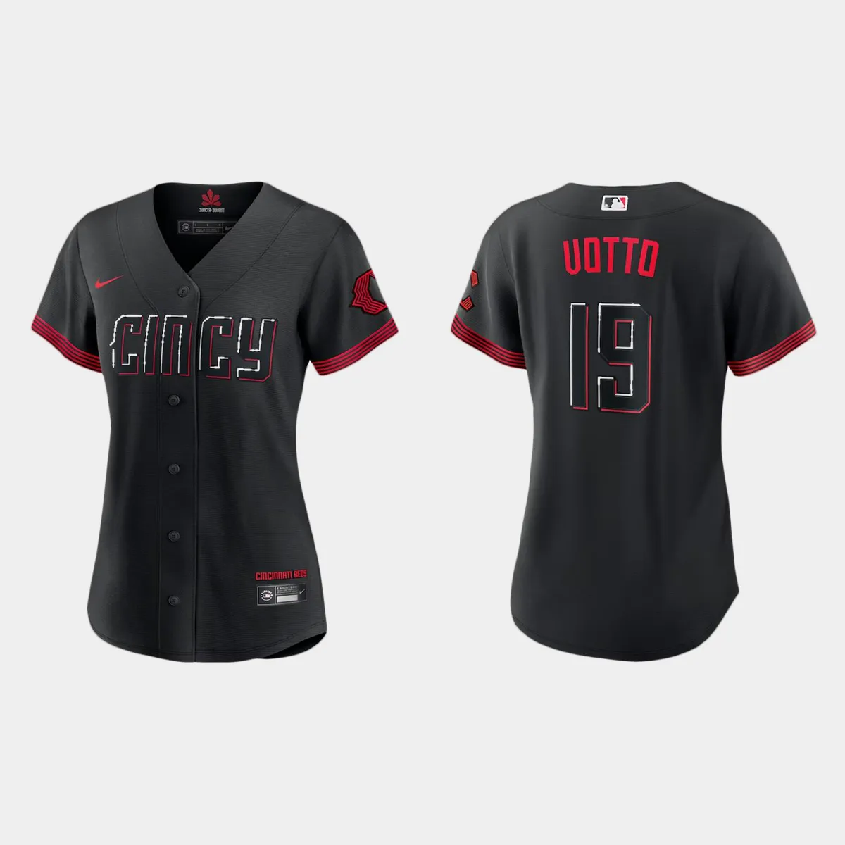 Women Cincinnati Reds Joey Votto Black 2023 City Connect  Jersey