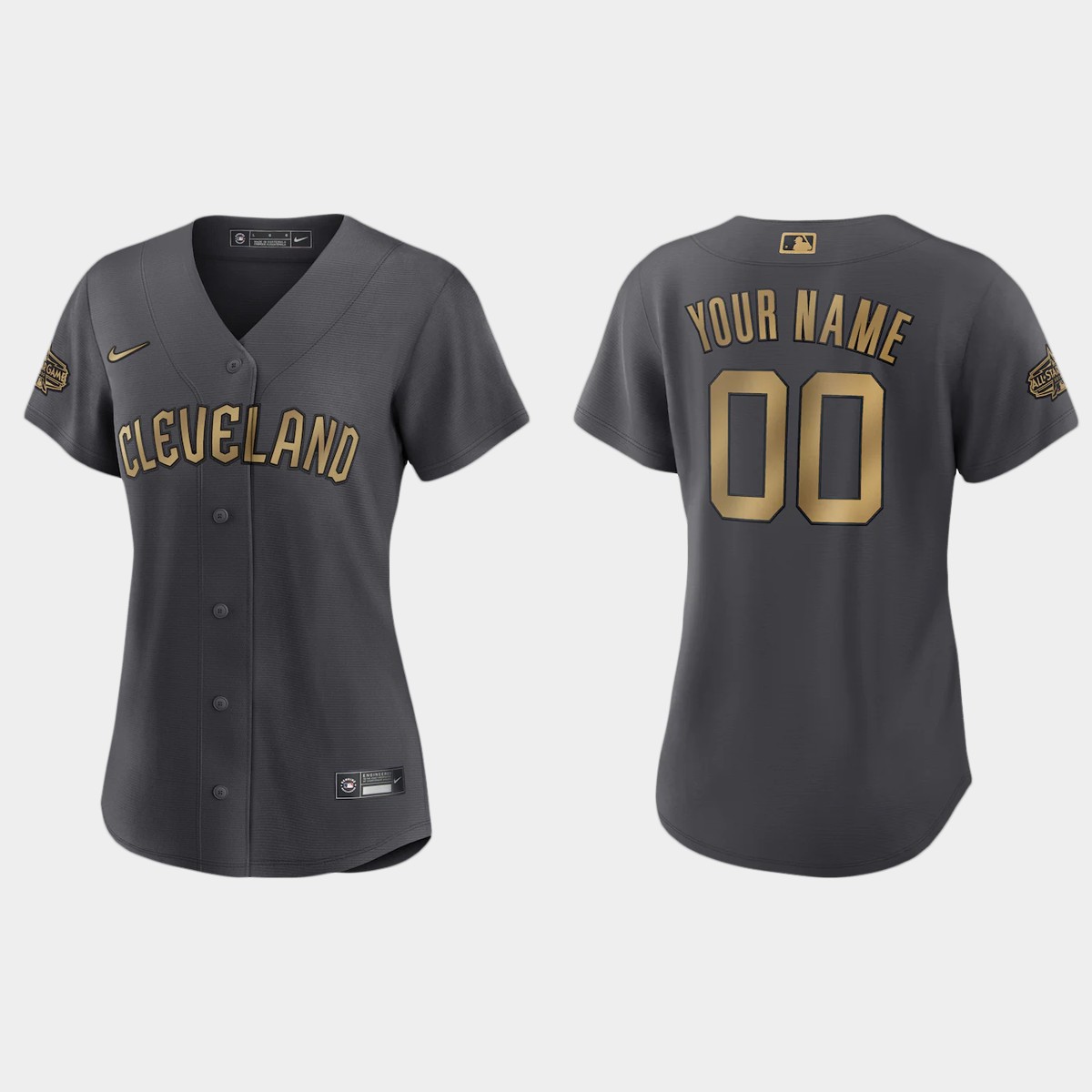 Women Cleveland Guardians Custom Charcoal 2022 MLB All-Star Game  Jersey