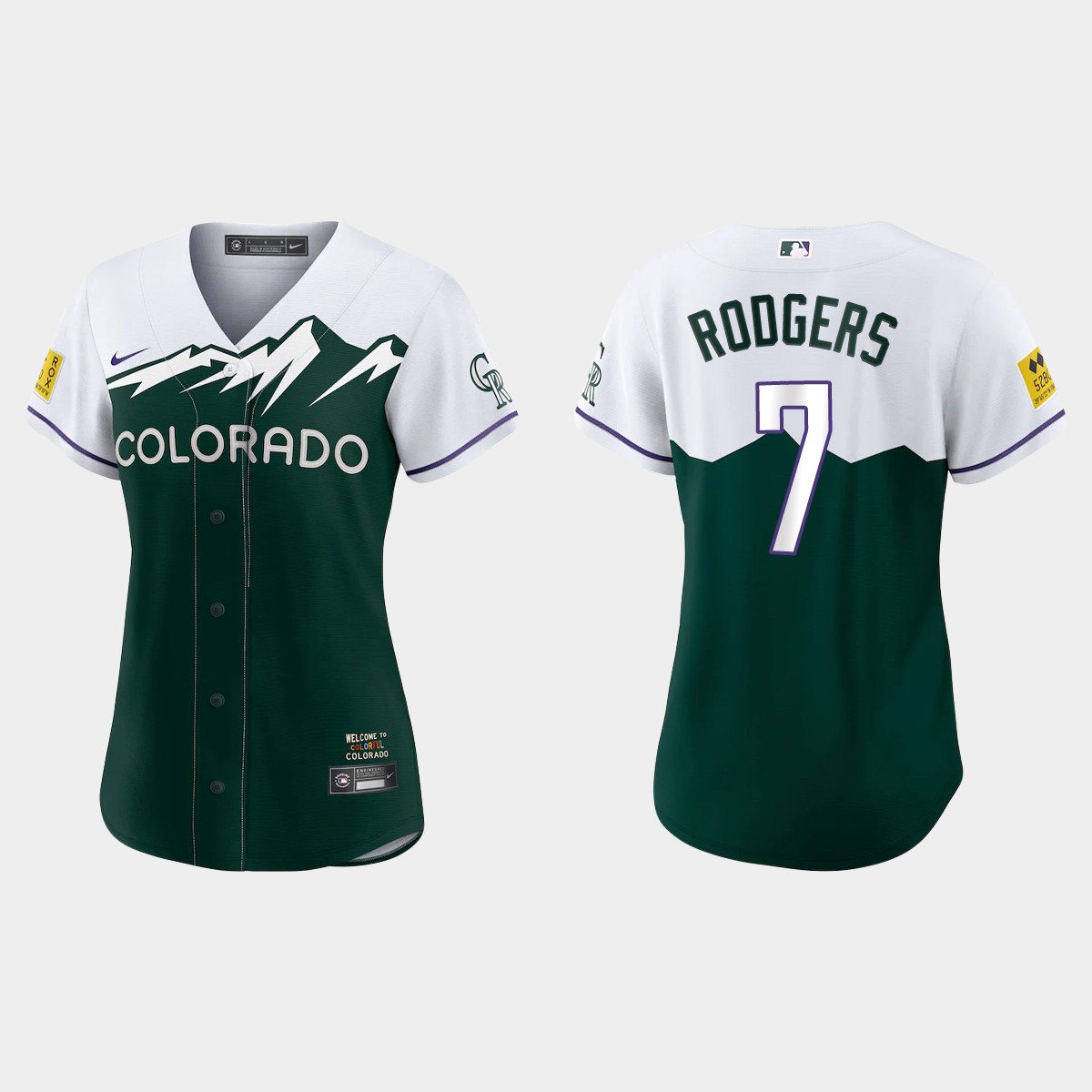 Women Colorado Rockies Brendan Rodgers Green 2022 City Connect  Jersey