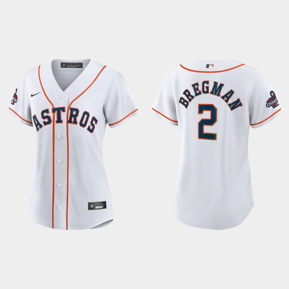 Women Houston Astros Alex Bregman White 2022 World Series Champions Home  Jersey