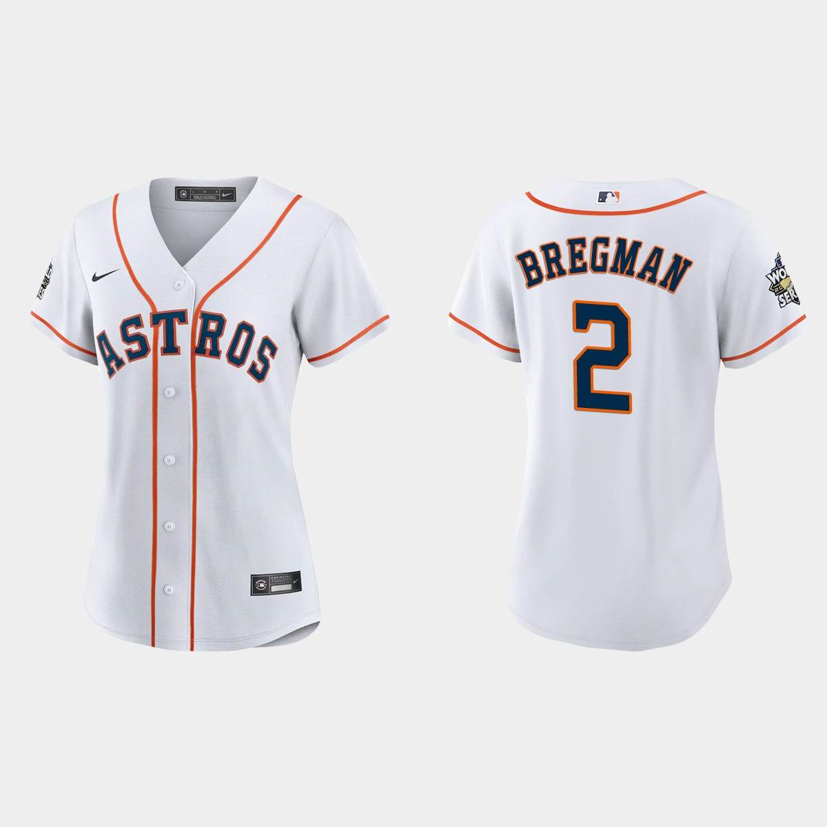 Women Houston Astros Alex Bregman White 2022 World Series  Jersey