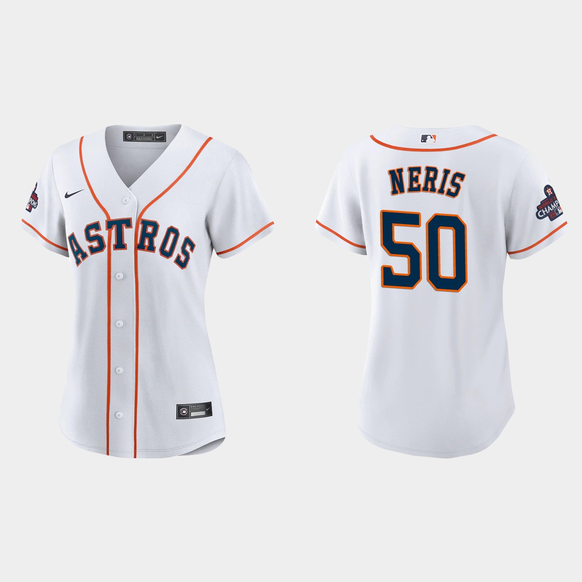Women Houston Astros Hector Neris White 2022 World Series Champions  Jersey