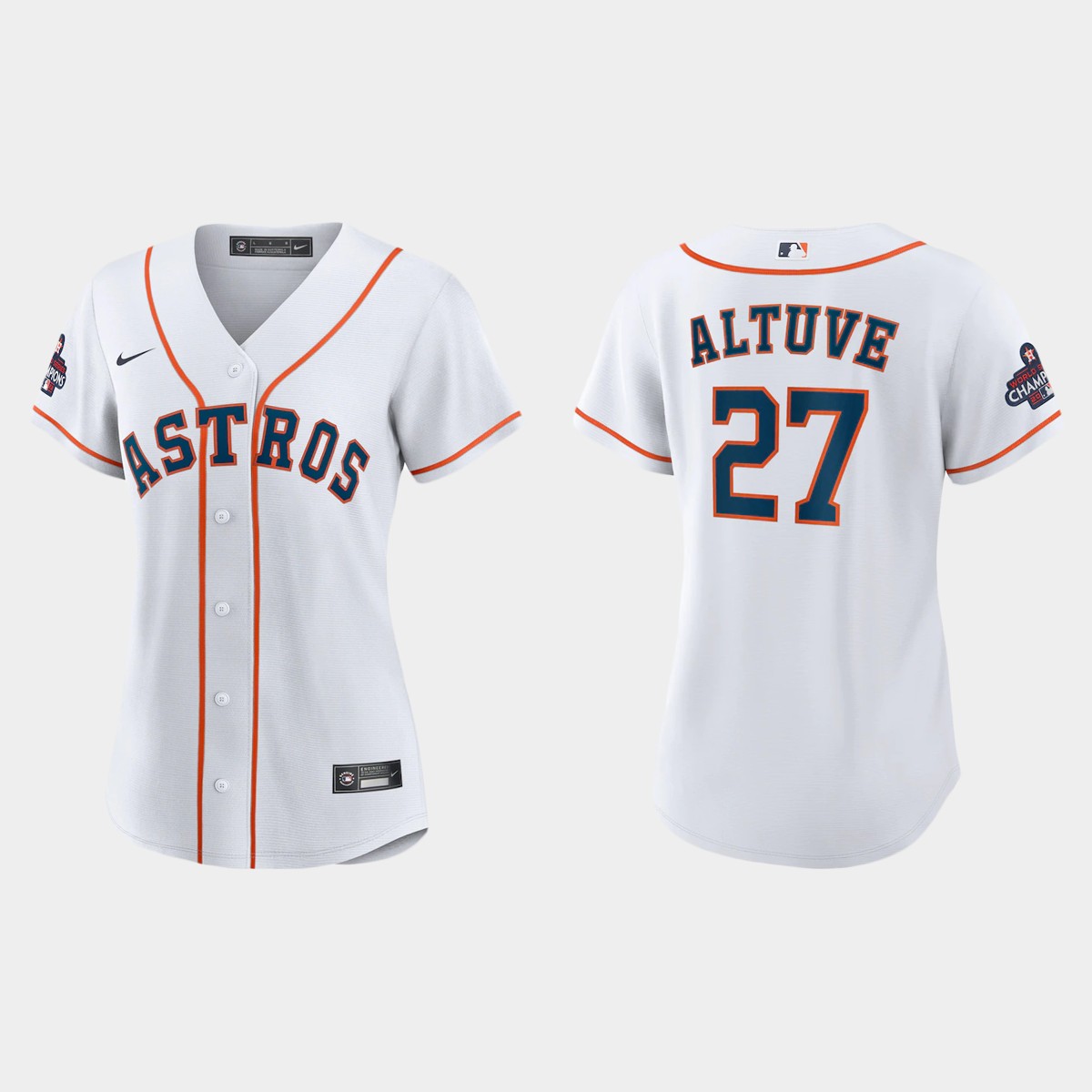 Women Houston Astros Jose Altuve White 2022 World Series Champions Home  Jersey