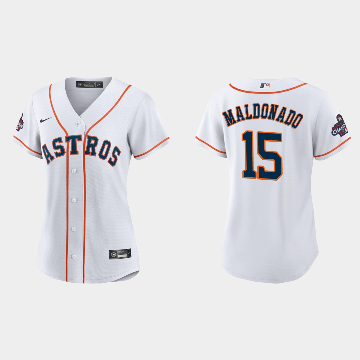 Women Houston Astros Martin Maldonado White 2022 World Series Champions  Jersey