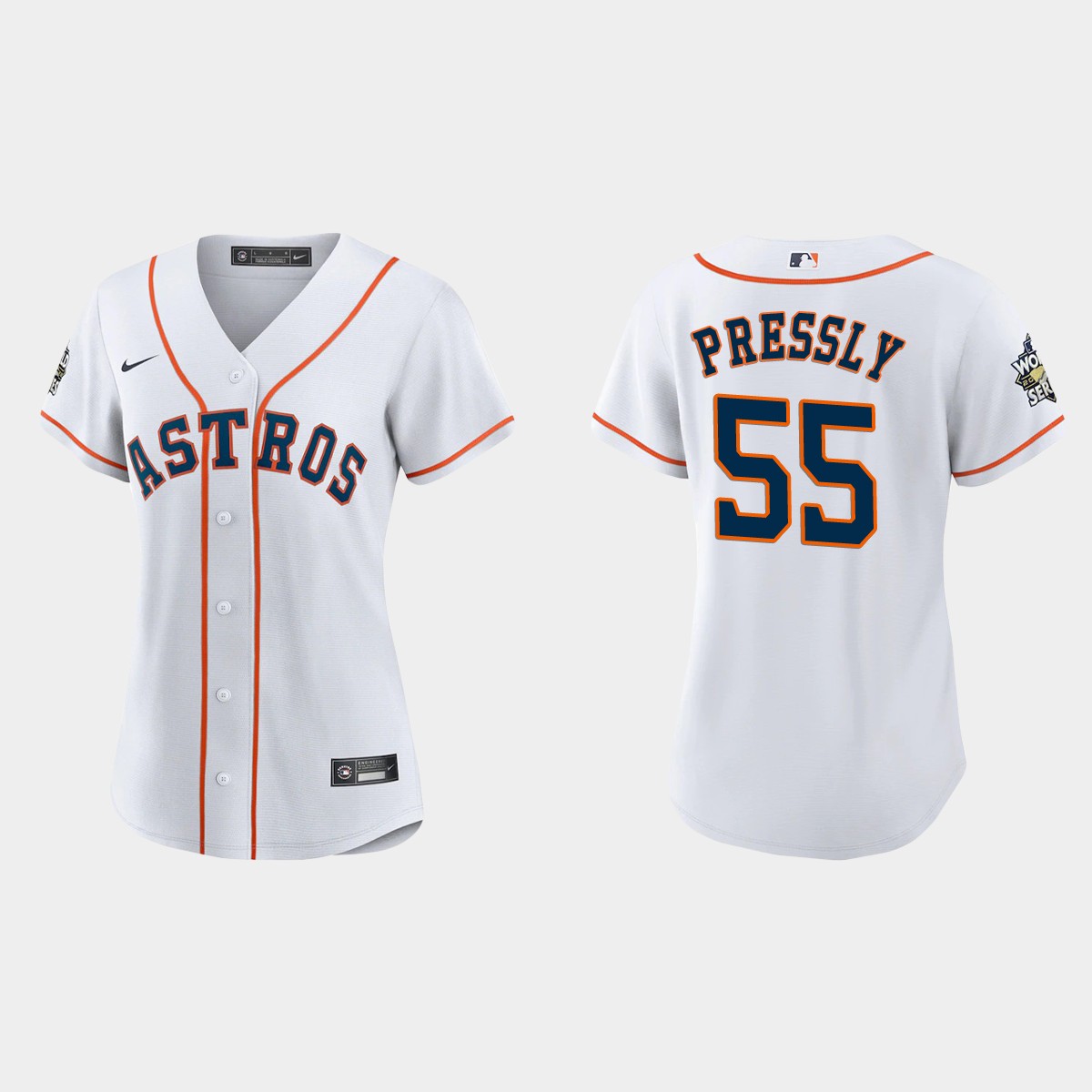 Women Houston Astros Ryan Pressly White 2022 World Series  Jersey