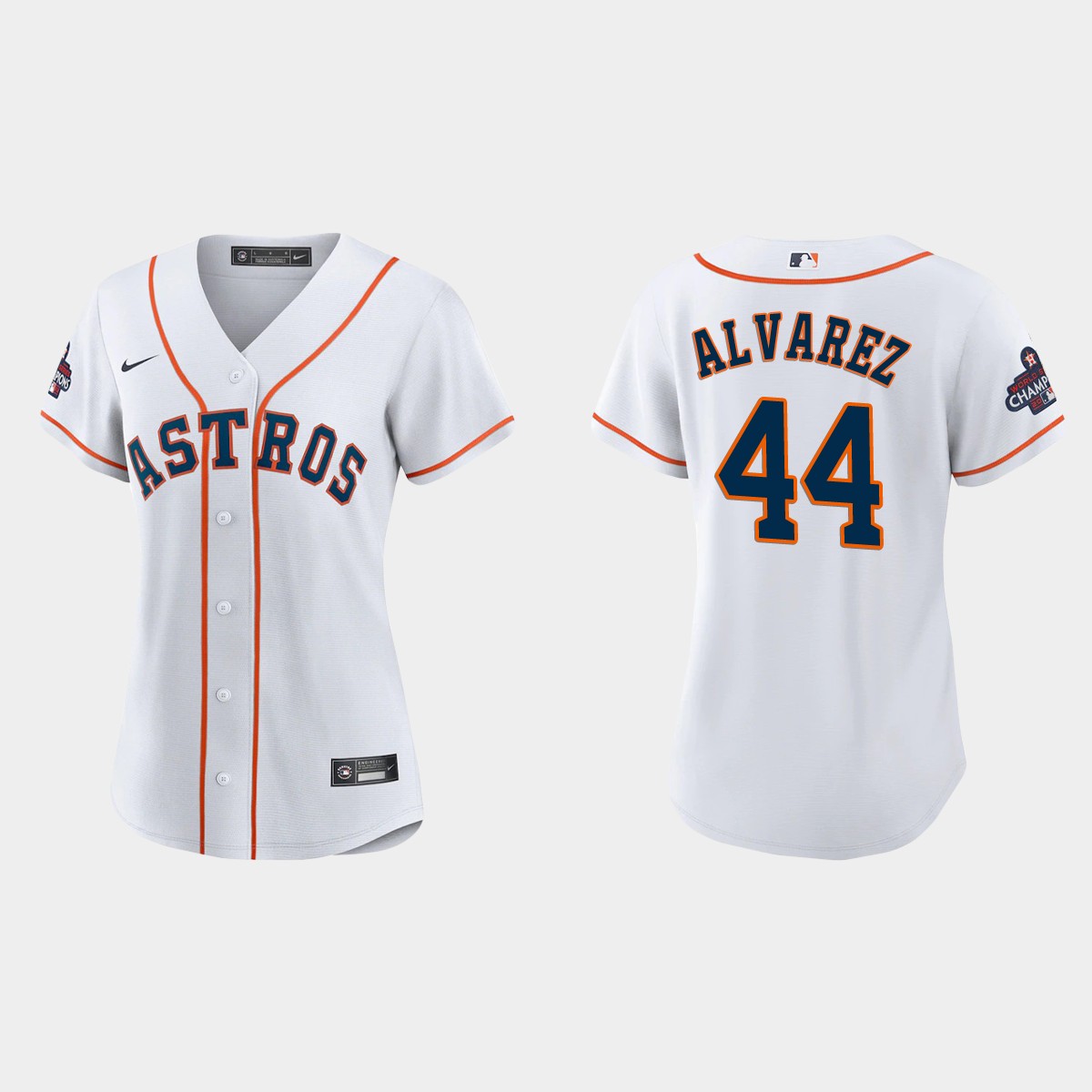 Women Houston Astros Yordan Alvarez White 2022 World Series Champions  Jersey
