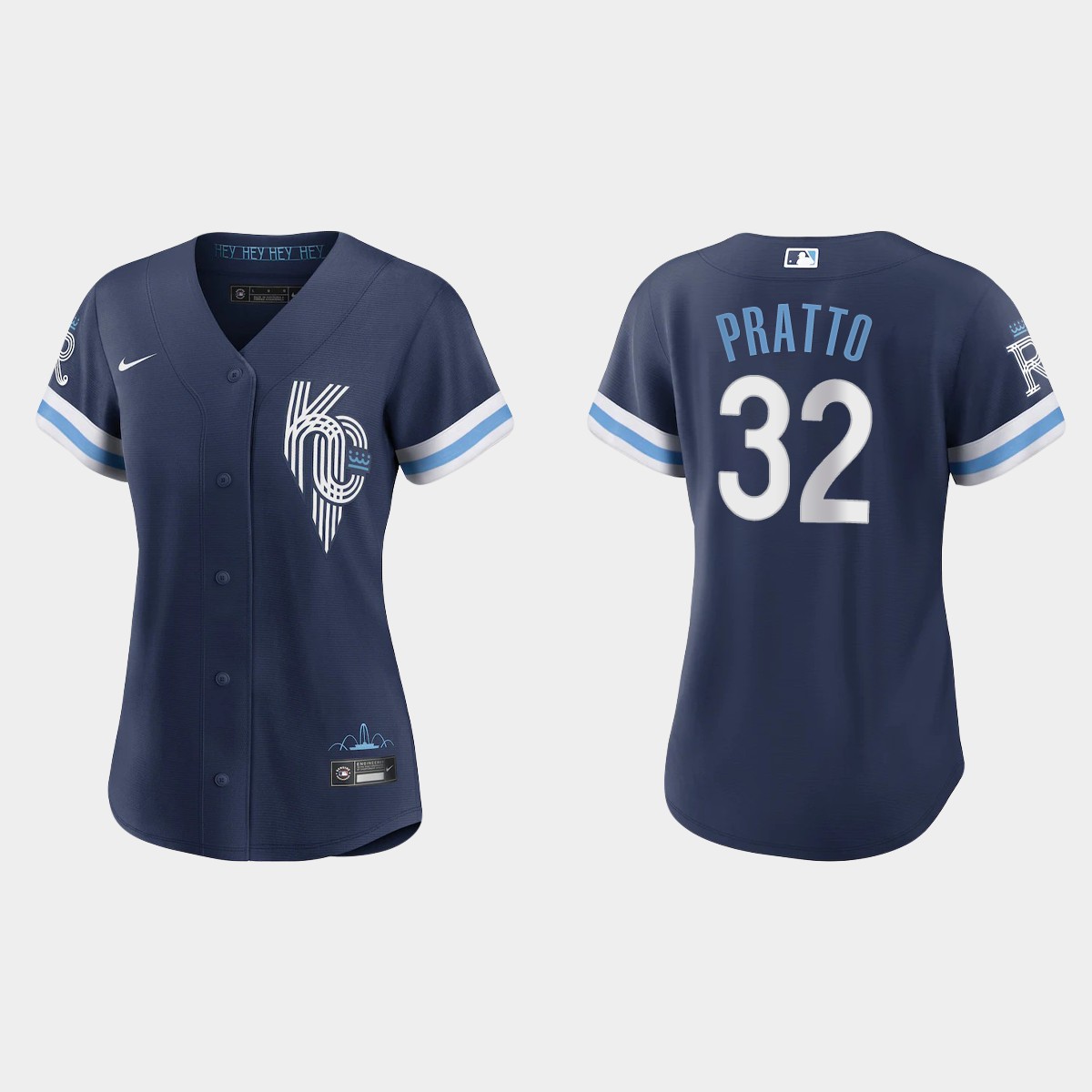 Women Kansas City Royals Nick Pratto Navy 2022 City Connect  Jersey