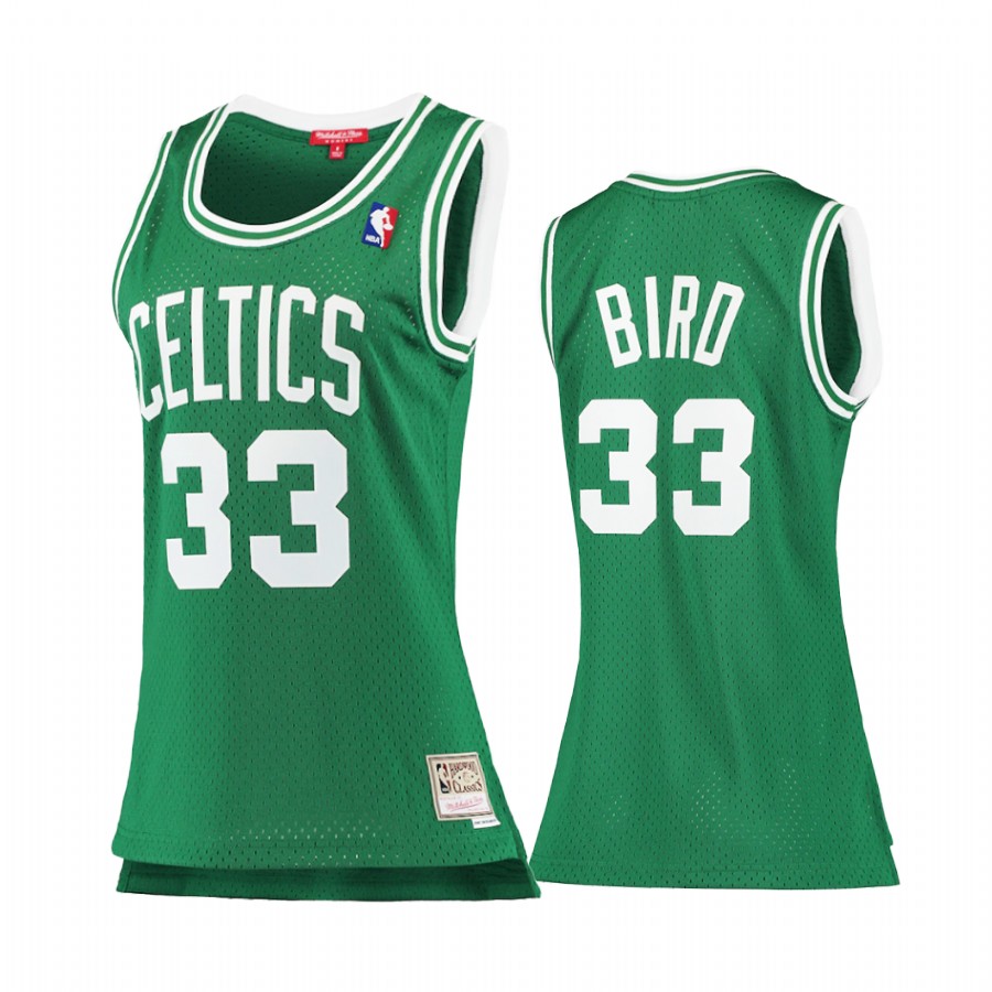 Women Larry Bird #33 Boston Celtics Green 1985-86 Hardwood Classics Jersey