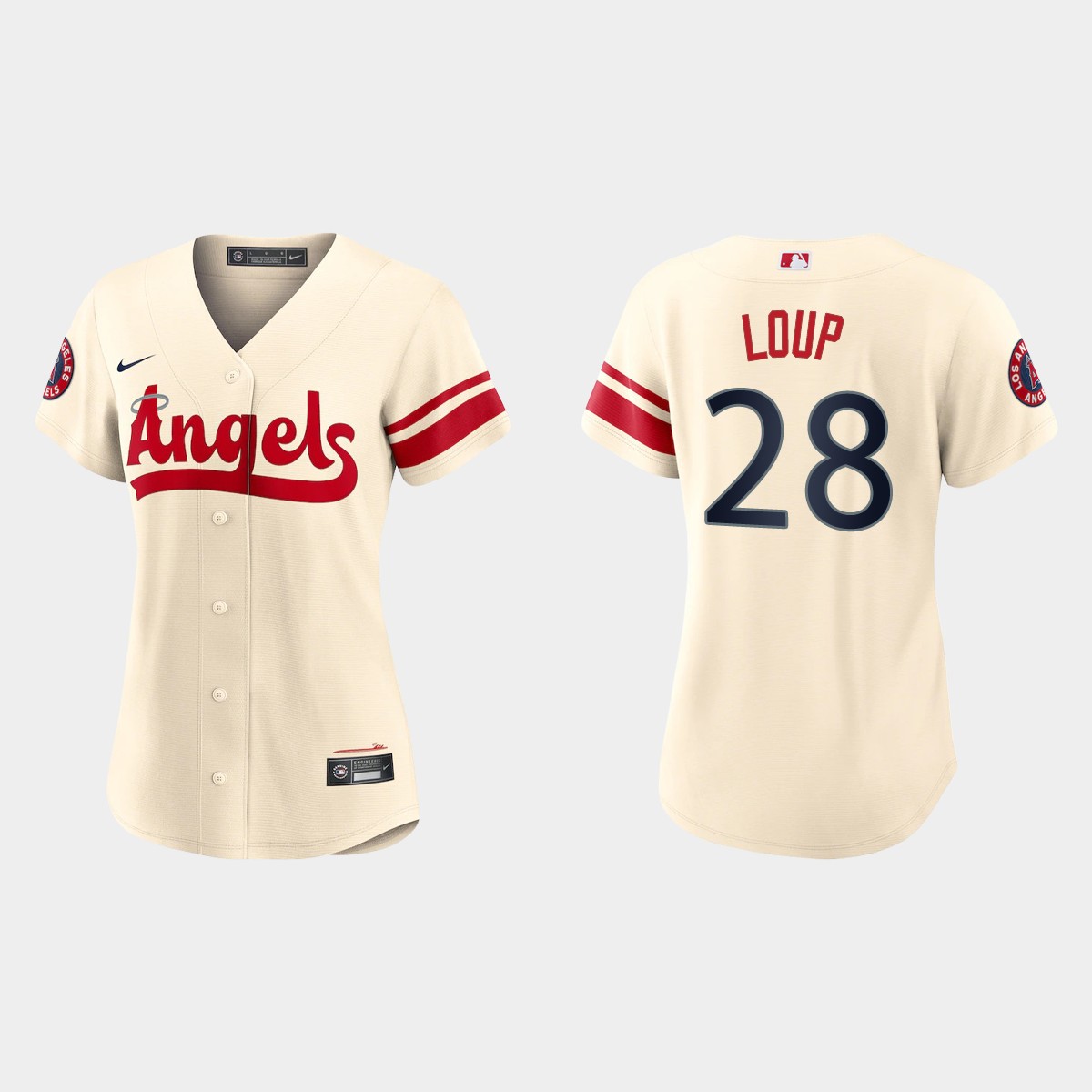 Women Los Angeles Angels Aaron Loup Cream 2022 City Connect  Jersey