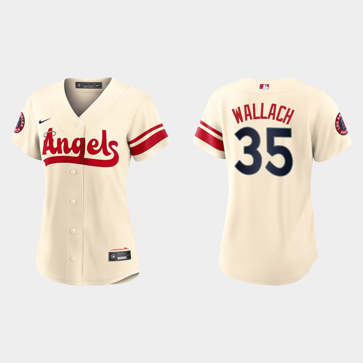 Women Los Angeles Angels Chad Wallach Cream 2022 City Connect  Jersey