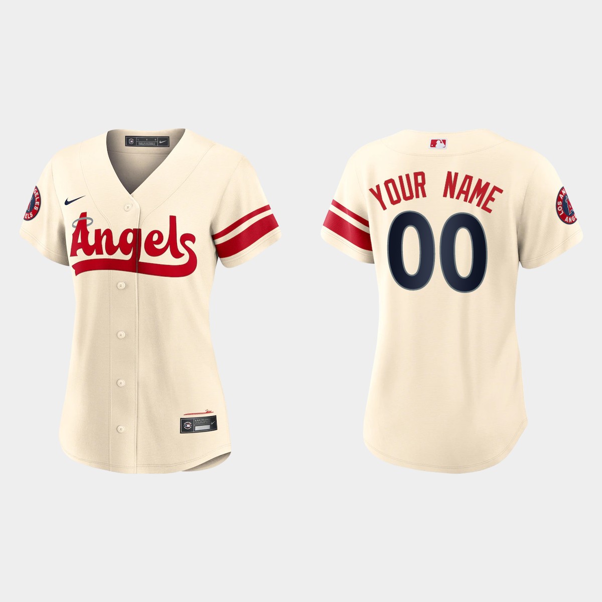 Women Los Angeles Angels Custom Cream 2022 City Connect  Jersey