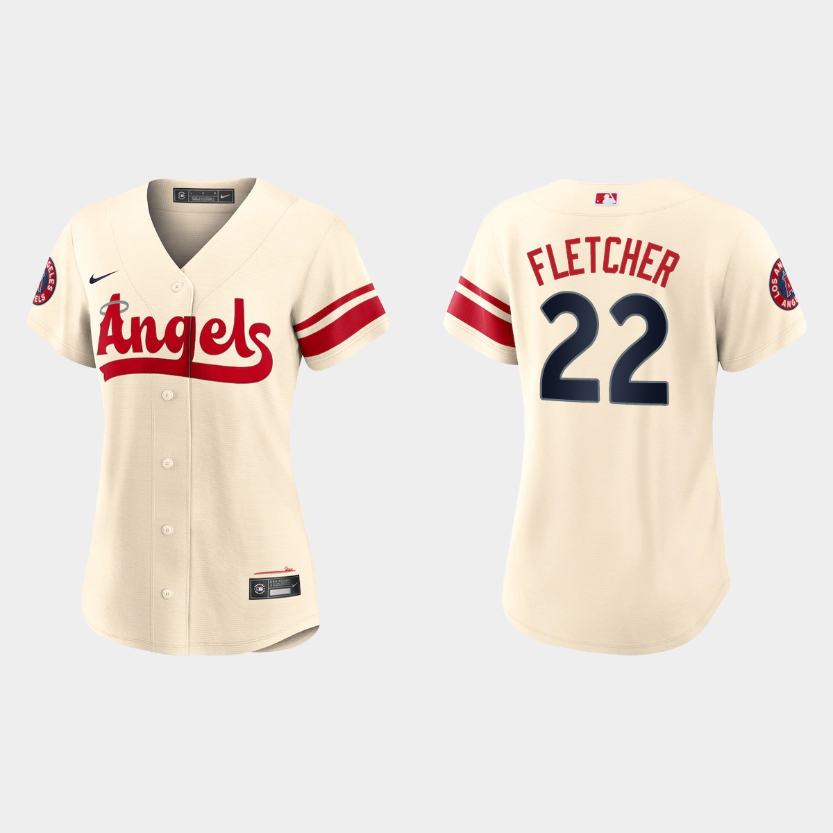 Women Los Angeles Angels David Fletcher Cream 2022 City Connect  Jersey