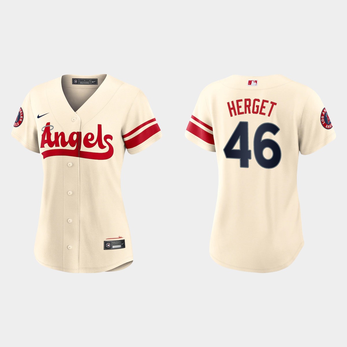 Women Los Angeles Angels Jimmy Herget Cream 2022 City Connect  Jersey
