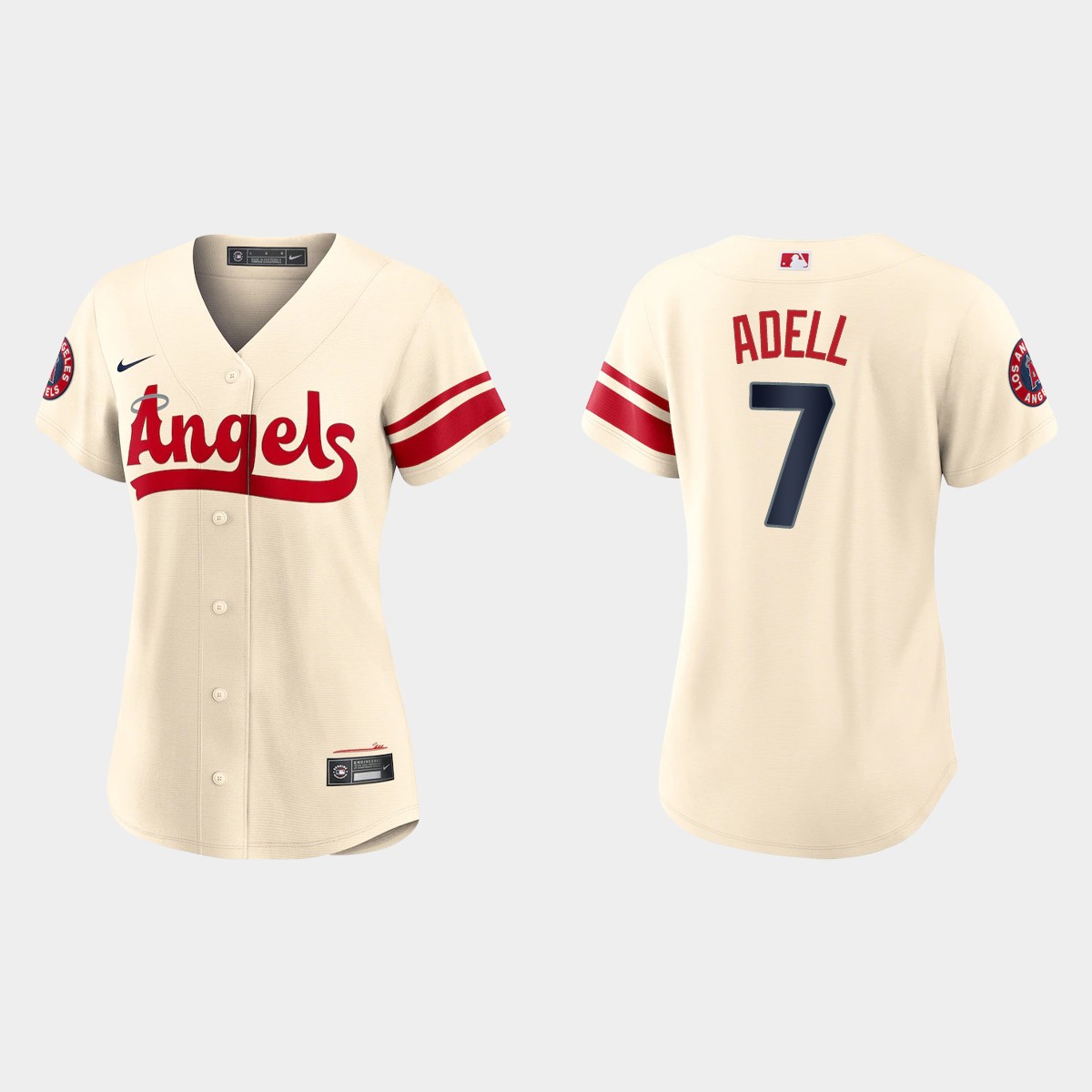 Women Los Angeles Angels Jo Adell Cream 2022 City Connect  Jersey