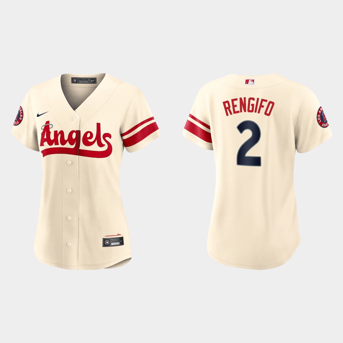 Women Los Angeles Angels Luis Rengifo Cream 2022 City Connect  Jersey