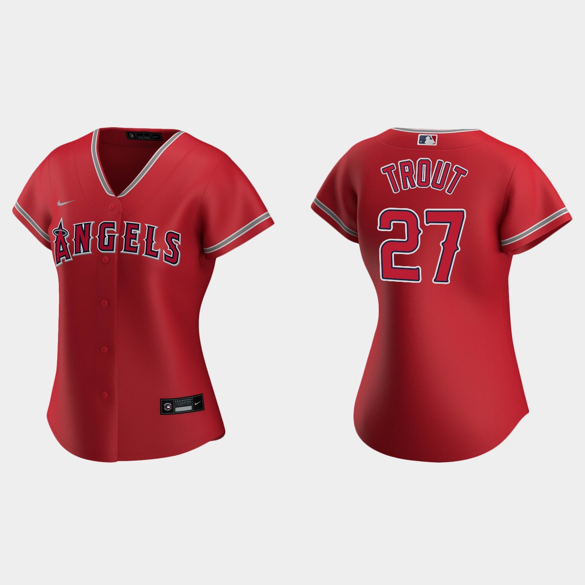 Women Los Angeles Angels Mike Trout Red  Alternate Jersey