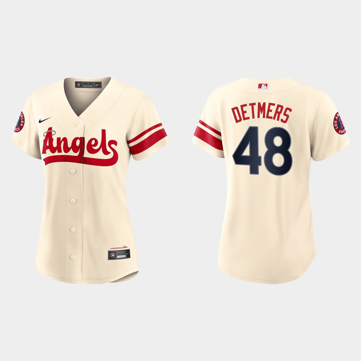 Women Los Angeles Angels Reid Detmers Cream 2022 City Connect  Jersey