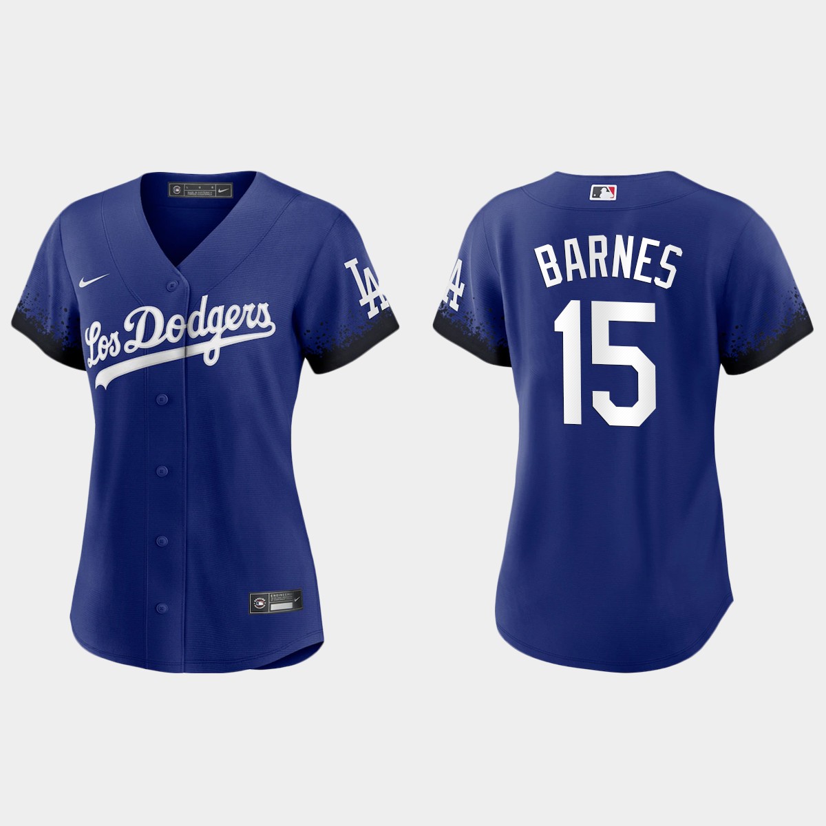Women Los Angeles Dodgers Austin Barnes Royal 2021 City Connect  Jersey