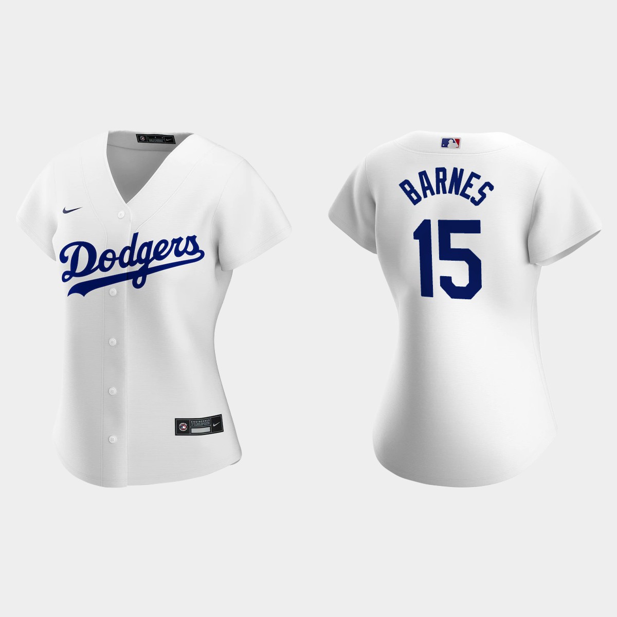 Women Los Angeles Dodgers Austin Barnes White  Home Jersey