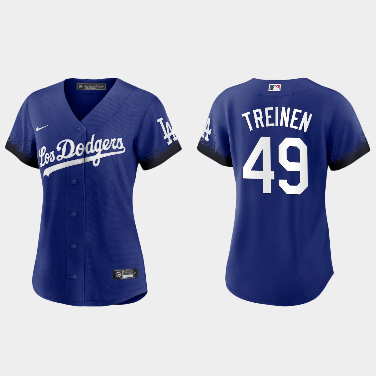 Women Los Angeles Dodgers Blake Treinen Royal 2021 City Connect  Jersey
